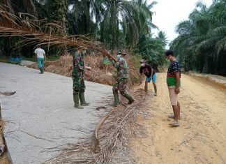 Hari ke-27 Kegiatan TMMD, Semenisasi Jalan Pemakaman Dusun Bukit 5 Selesai Dibangun
