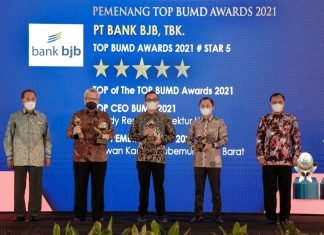 Bank BJB Sabet Empat Penghargaan Sekaligus di Ajang TOP BUMD Awards 2021