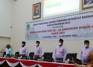 Ketua DPRD Rohul Pimpin Paripurna Istimewa HUT Rohul ke- 22