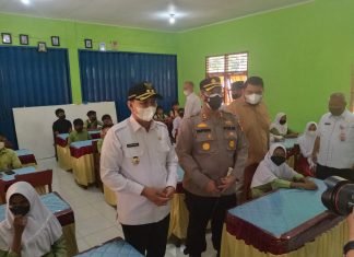 Wabup Indra Gunawan Tinjau Vaksinasi Pelajar di Rambah Samo