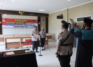 Kapolres Pimpin Sertijab Kapolsek Kuntodarussalam