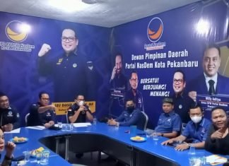 Pertemuan Garda Pemuda NasDem Dengan DPD Partai Nasdem Kota Pekanbaru, 2024 Menang