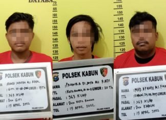 Polsek Kabun Lumpuhkan Tiga Maling Sepeda Motor