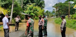 Sejumlah Ruas Jalan di Rohul Tergenang Banjir