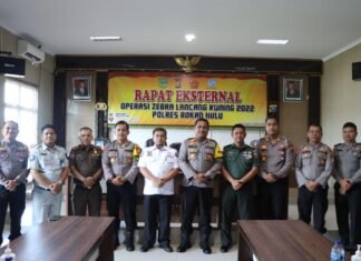 Polres Rohul Gelar Rapat Eksternal Operasi Zebra LK Tahun 2022