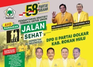 HUT ke-58, Golkar Rohul Segera Gelar Gerak Jalan Sehat dan Doorprize