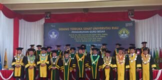 Empat Guru Besar Universitas Riau Resmi Dikukuhkan
