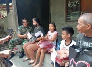 Letkol Armen Berbagi Kasih di Desa Satra