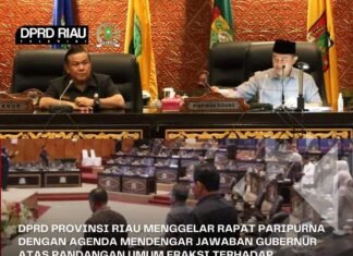 DPRD Riau Paripurna Jawaban Gubernur Atas Pandangan Umum Fraksi