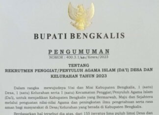 Pemkab Bengkalis Kembali Rekrut Penyuluh Da’i Desa dan Kelurahan