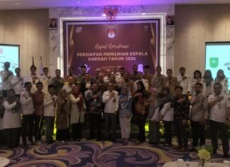 KPU Riau Rakor Hindari Double Anggaran Pilgub Pilbup 2024