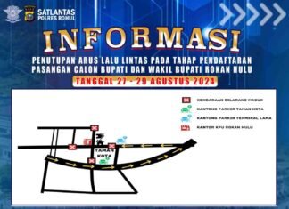 Satlantas Polres Rohul Rekayasa Lalulintas di Sekitar Kantor KPUD