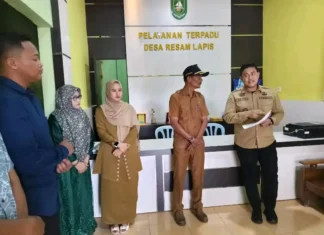 Kades Resam Lapis Sambut Camat Bantan Pasca Libur Lebaran