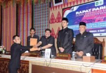 Bupati Bengkalis Ikuti Rapat Paripurna, Pandangan Umum Fraksi DPRD Terhadap LKPJ