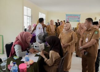 Bupati Kasmarni Tinjau Cek Kesehatan Gratis MAN 1 Bengkalis