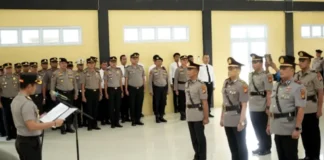 Kapolres Rohul Pimpin Sertijab Tiga Pejabat Polres