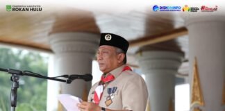 Bupati Anton Lantik PAW Kwarcab Pramuka Rohul Masa Bakti 2024–2029