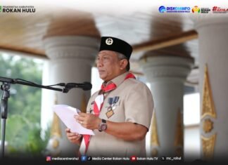 Bupati Anton Lantik PAW Kwarcab Pramuka Rohul Masa Bakti 2024–2029